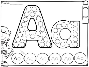 Do-a-dot upper and lowercase letters Aa by Hush-a-bye | TPT