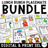 Lunch Bunch Placemats No Prep SEL Worksheets GROWING SEL BUNDLE