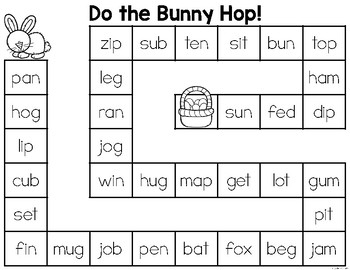 bunny hop cvc word game by katie roltgen teachers pay teachers