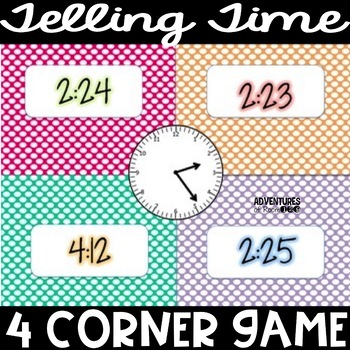Do the Time Tango - Telling Time to the Minute Four Corner Game