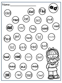 Dobber Dots CVC Words by Carole Peery | Teachers Pay Teachers