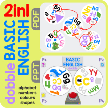 Preview of Dobble BASIC ENGLISH 2in1 (Spot it) PDF+PPT