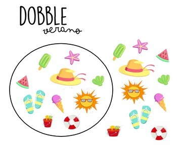 Preview of Dobble objetos de verano/Summer dobble