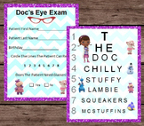 Doc McStuffins Eye Chart & Patient Exam - Pretend Dramatic
