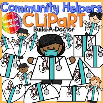 Preview of Doctor Clipart | Build a 2D Shape | Community Helpers Clipart