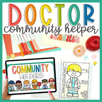 Preview of Doctor Community Helper Interactive Notebook & Slideshow Lesson Plan Set