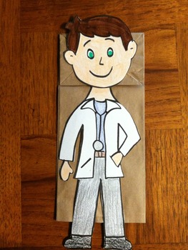 Doctor Paper Bag Puppet by Puppet Korner N More | TpT