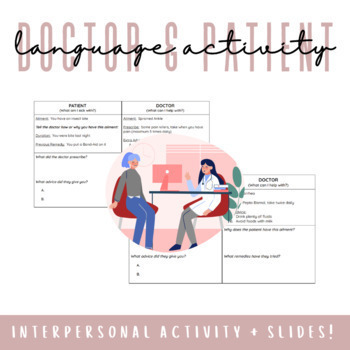 Preview of Doctor & Patient Interpersonal Language Expression Activity