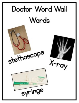 Preview of Doctor Word Wall Words