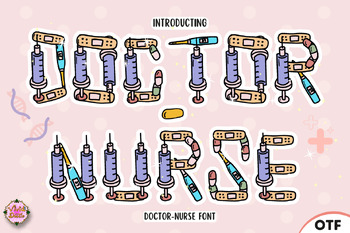 Preview of Doctor nurse Bubble font letters for teachers