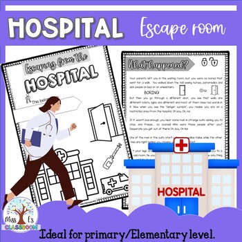 Preview of Doctor: Hospital ESCAPE room - simple present
