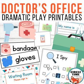Doctor's Office Dramatic Play Printable Activities, Pretend Games ...