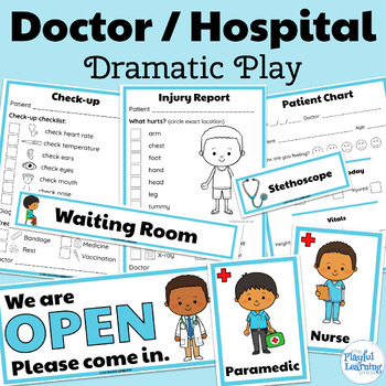 Doctor's office dramatic play - printables for hospital pretend play