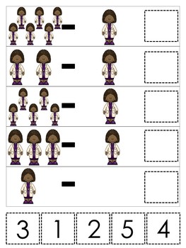 Preview of Doctor Themed Math Subtraction Printable Preschool Curriculum Game.