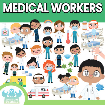 Preview of Medical Workers Clipart (Lime and Kiwi Designs)