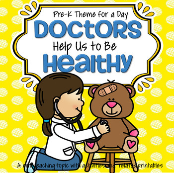 Preview of Doctors and Health Math and Literacy Centers Activities and Printables Preschool