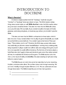 Preview of Doctrine for Devotion Chapter 1 Introduction to Doctrine Sample, Student Edition