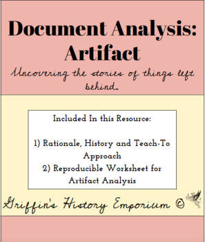 Preview of Document Analysis Worksheet: Artifacts