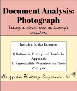 Preview of Document Analysis Worksheet: Photograph