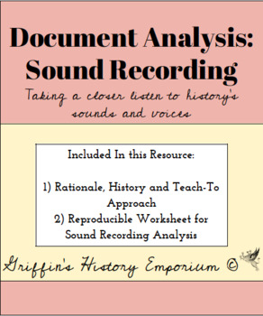 Preview of Document Analysis Worksheet: Sound Recording