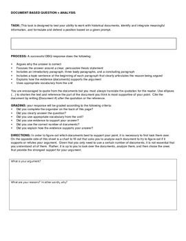 Preview of Document Based Question (DBQ) (Template)