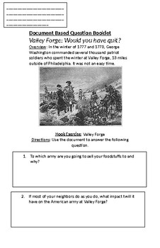 Preview of Document Based Question - Valley Forge