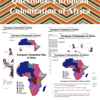 Preview of Document-Based Questions: European Colonization of Africa