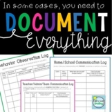 EDITABLE Student Behavior Documentation Forms and Communic