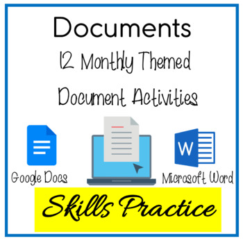 Preview of Document Projects Google Docs Microsoft Word 12 Months Themed