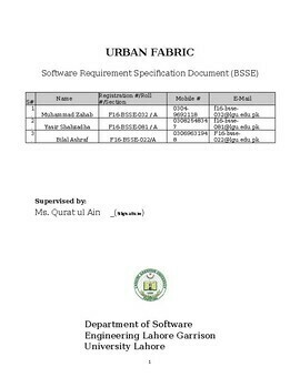 Preview of Document of Software Requirement