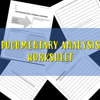 Preview of Documentary Analysis worksheet
