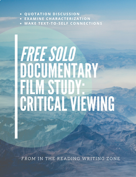 Preview of "Free Solo" Documentary Film Study (2018): Critical Viewing - DISTANCE LEARNING
