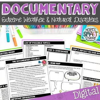 Preview of Documentary Project / Extreme Weather & Natural Disasters - STEAM (Google Apps™)