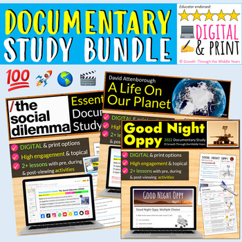 Preview of Documentary Study BUNDLE (Digital & Print)