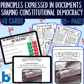 Preview of Documents Shaping Constitutional Democracy Workbook and Boom™ Cards