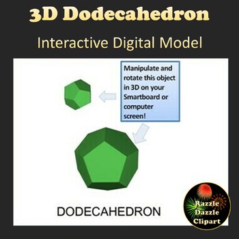 Preview of Dodecahedron 3D Shape Digital Model for Smartboards or Whiteboards