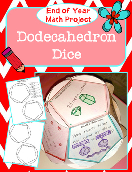 Preview of Dodecahedron Dice - End of Year Math Project (3rd-5th)