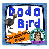 Dodo Bird Notebooking Paper - Blank Pages, Guide Lines, an