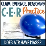 Claim, Evidence, Reasoning,  CER Practice -Does Air Have Mass?
