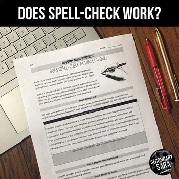 Preview of Does Spell-Check Really Work? Inquiry Research Project for ELA