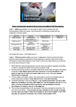 Preview of Does a vaccine spell the end of the coronavirus pandemic? Documentary worksheet