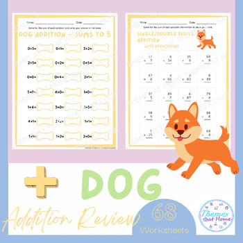 Preview of Dog Addition Review Worksheets