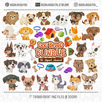 Preview of Dog Breed Watercolor Bundle