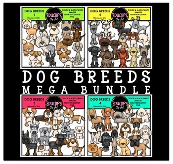 Preview of Dog Breeds Clip Art Mega Bundle {Educlips Clipart}
