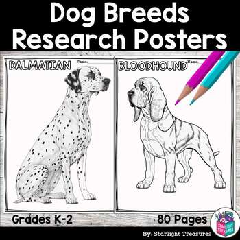 Preview of Dog Breeds Research Posters, Coloring Pages - Animal Research Project