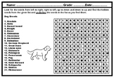Dog Breeds Word Search Worksheet, Dogs Research project Distance Learning