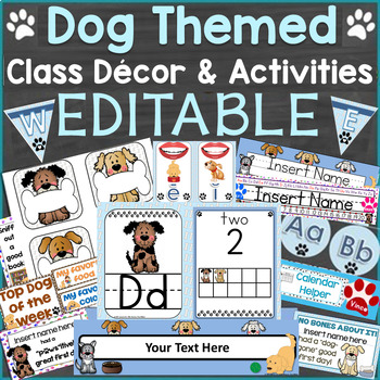 Preview of Dog Classroom Decor Dog Theme Classroom Decorations Back to School Puppy Themed