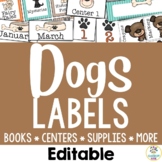 Dog Classroom Organization- Editable Supply Labels & Décor