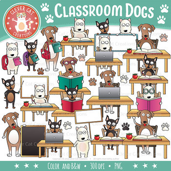 Preview of Dog Clip Art – Classroom Dogs!