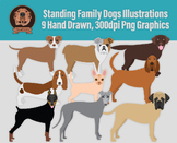 PNG Family Dogs Illustrations - Popular Dog Breeds